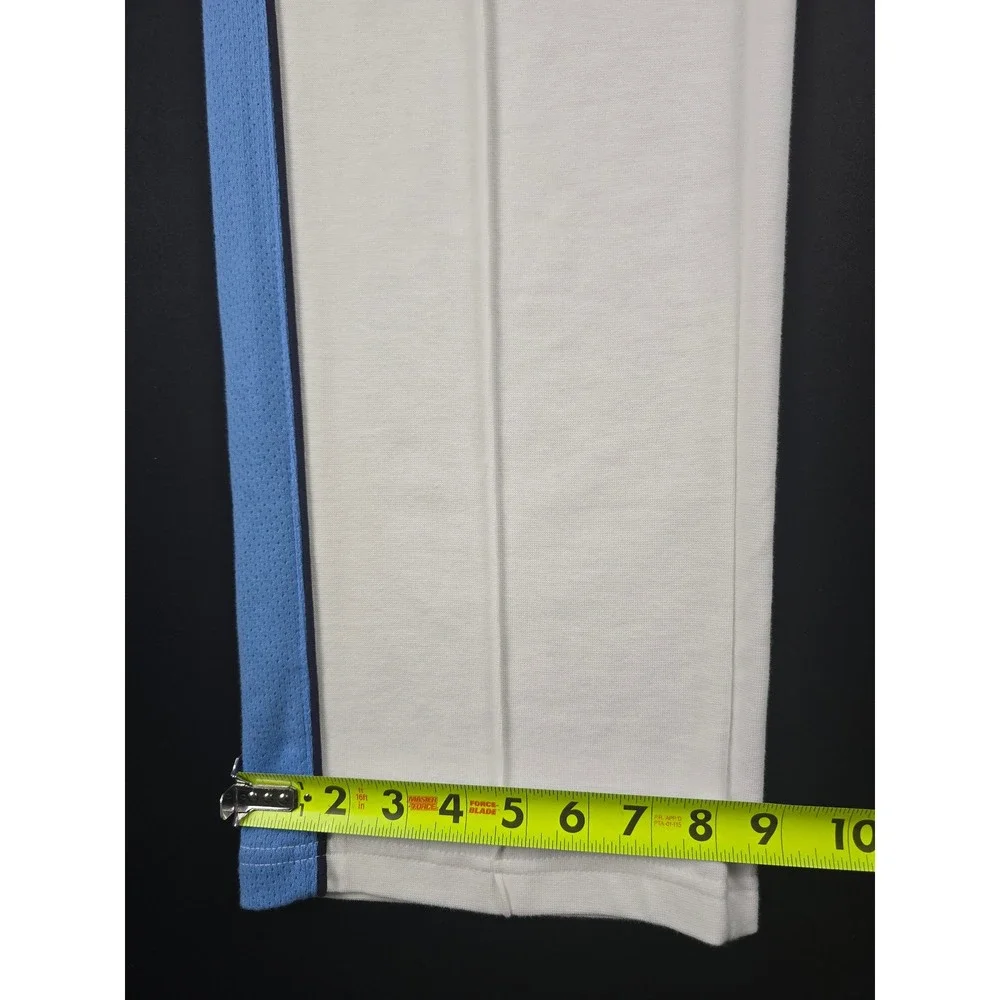 New York Laundry White Track Pants Blue Mesh Stripe Stitched Crease Medium